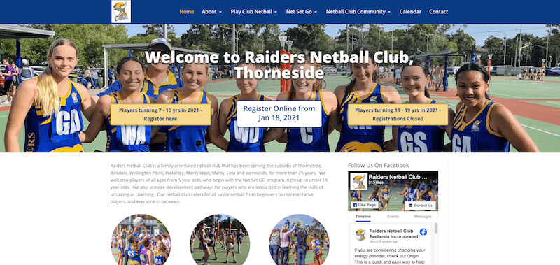 raiders netball club website