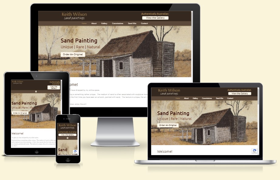 Keith Wilson Sand Paintings responsive website